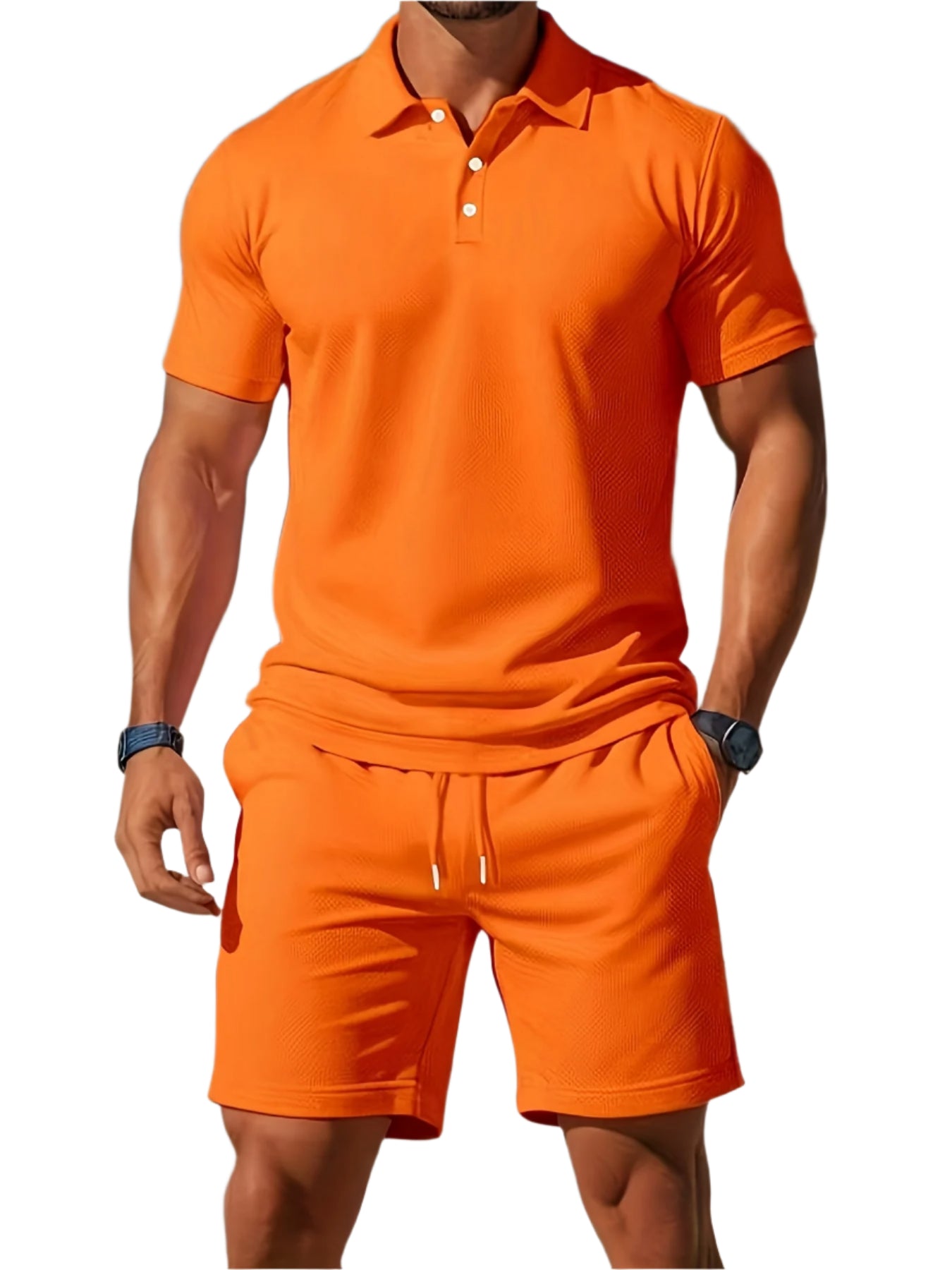 Variant image for Mäns Bomull Polo Skjorta och Shorts Kläder för Män-21