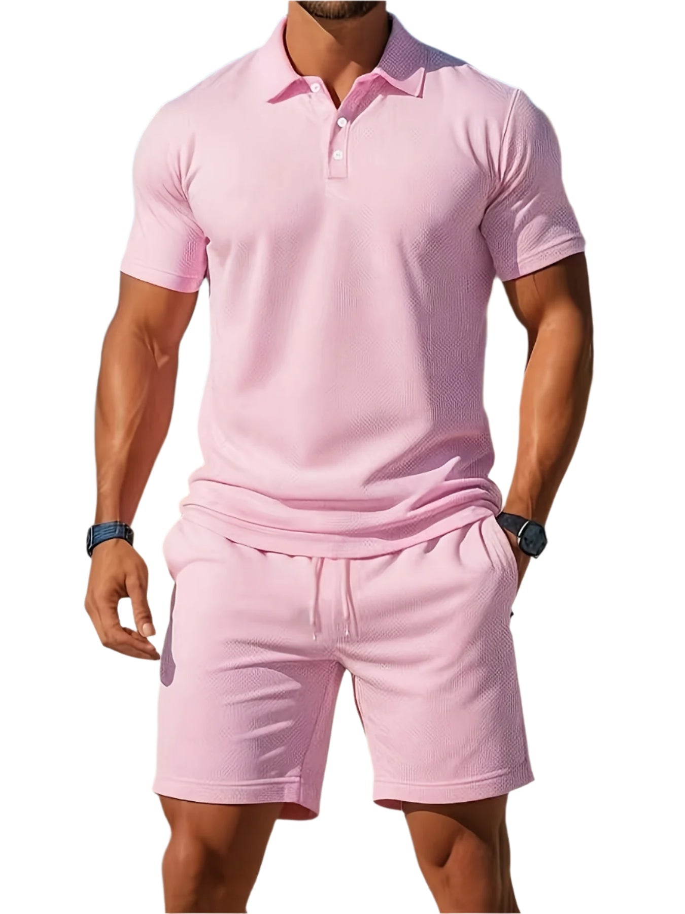 Variant image for Mäns Bomull Polo Skjorta och Shorts Kläder för Män-6