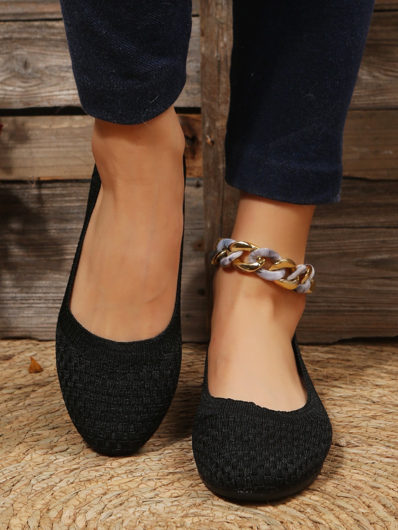 Dam Ballerina Skor i Skinn med Elegant Design