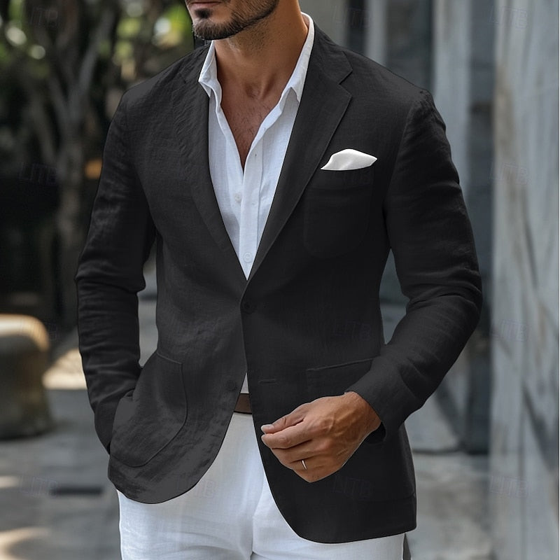 Dam Linne Blazer Elegant och Lätt för Sommar