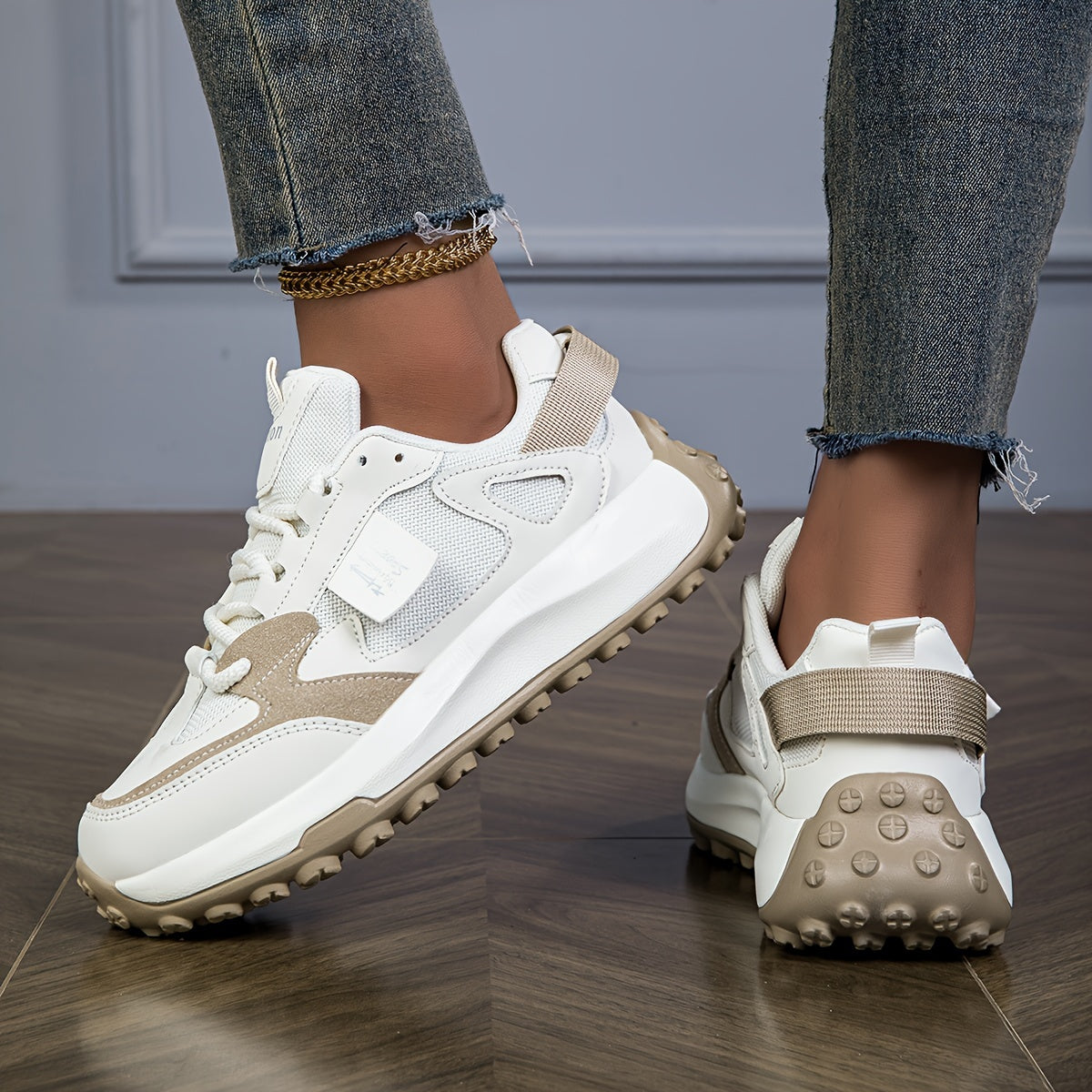 Damer Mesh Sneakers Låg Axel för Komfort och Stil