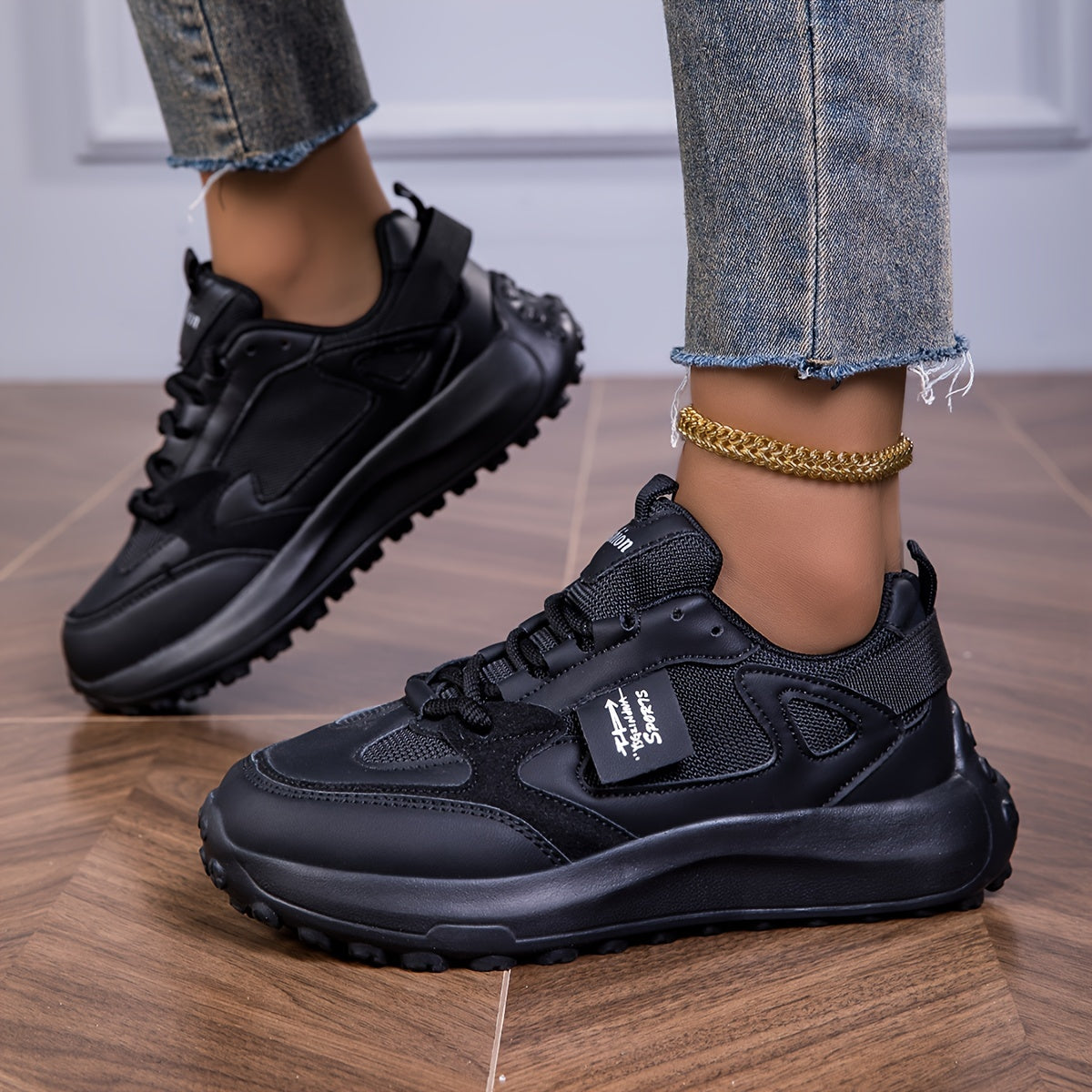 Damer Mesh Sneakers Låg Axel för Komfort och Stil