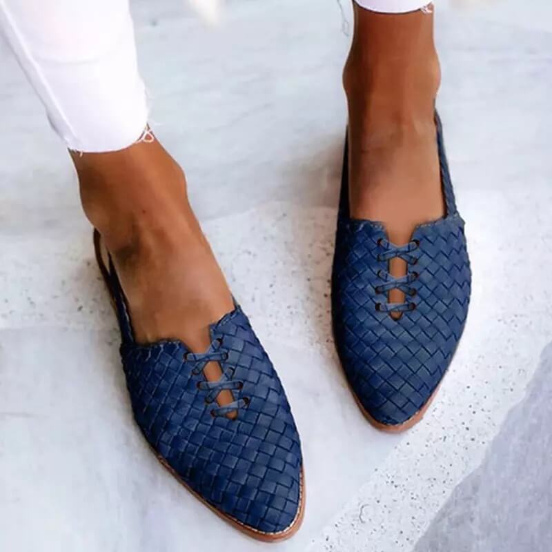 Damernas Handgjorda Läder Slipper