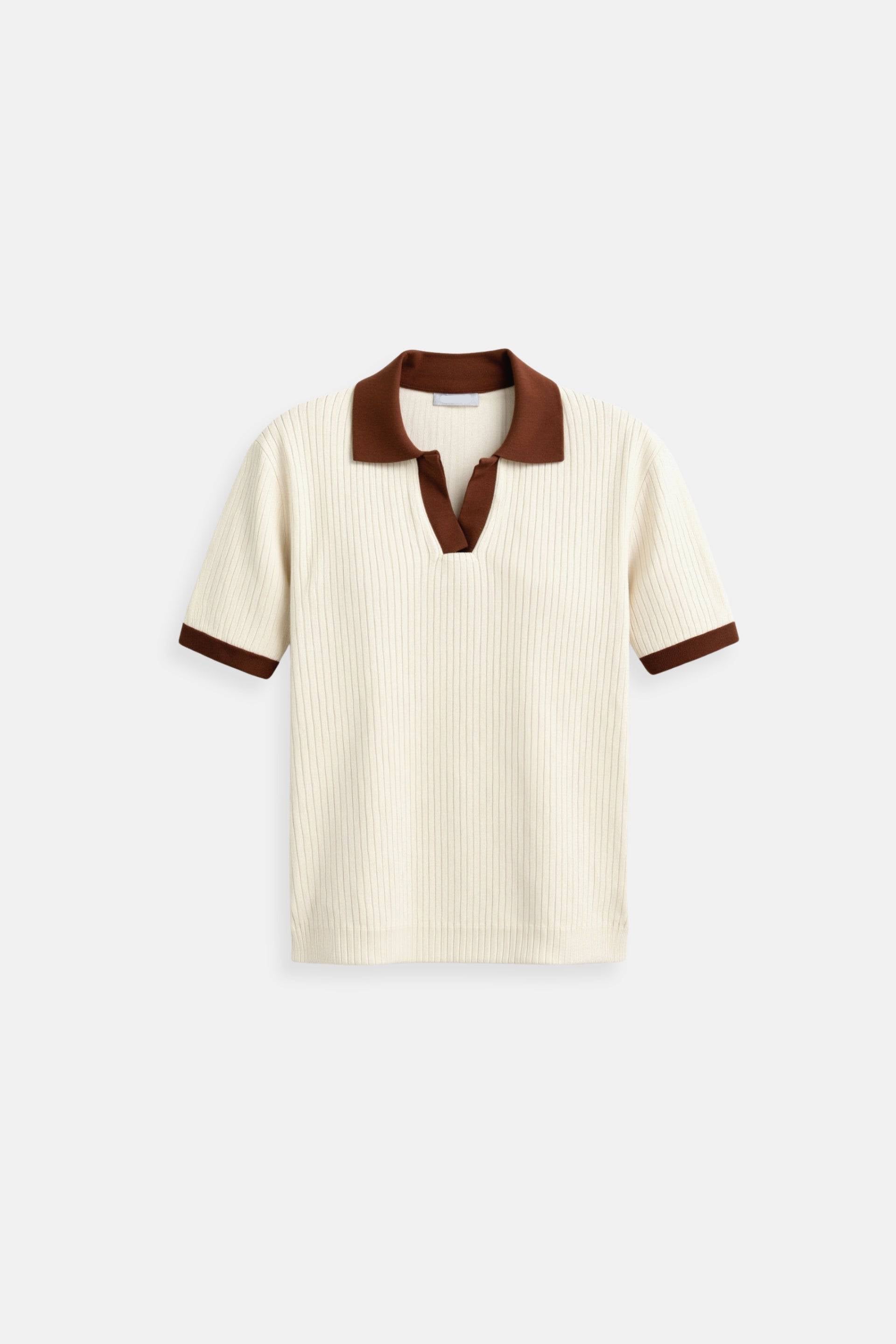 Damers Polo med Färgblock och Notched Krage