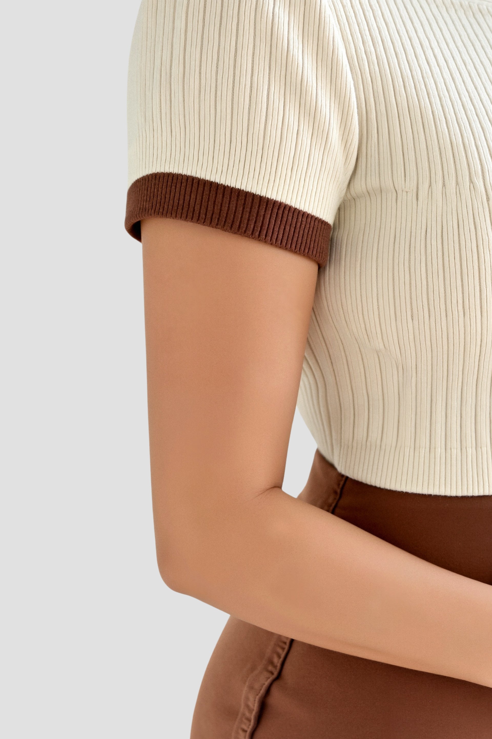 Damers Polo med Färgblock och Notched Krage