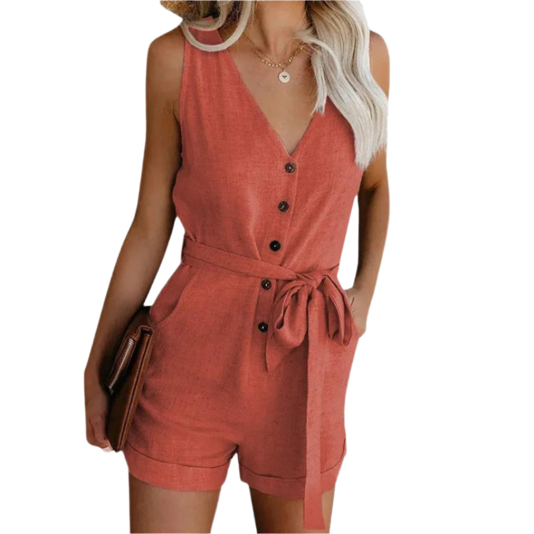 Damjumpsuit – V-hals Design för Avslappnade Utflykter