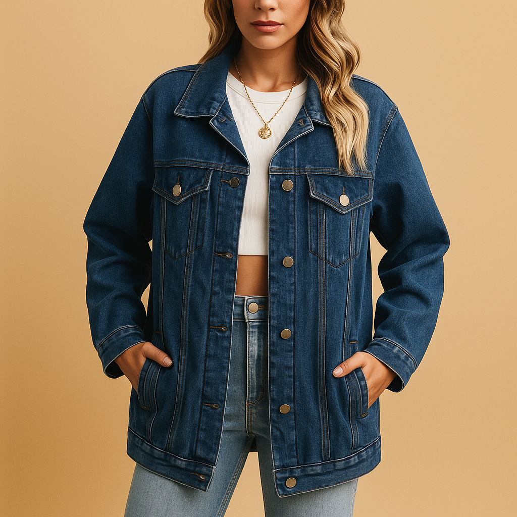 Dams Denim Vinterjacka med Knappar