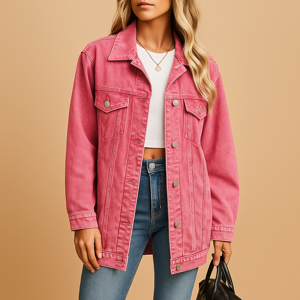 Dams Denim Vinterjacka med Knappar