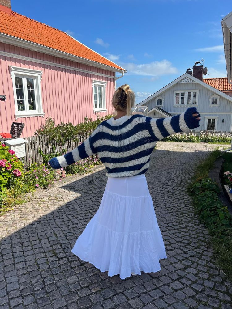 Damstickad Tröja med Oversized Silhuett