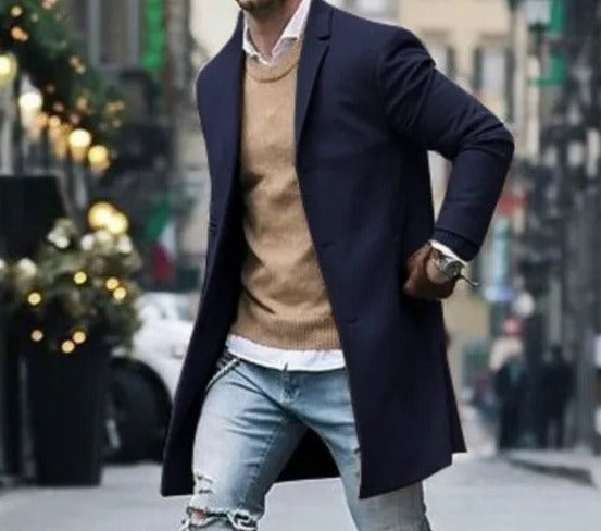 David | Slim Fit Ull Vindresistent Herrjacka