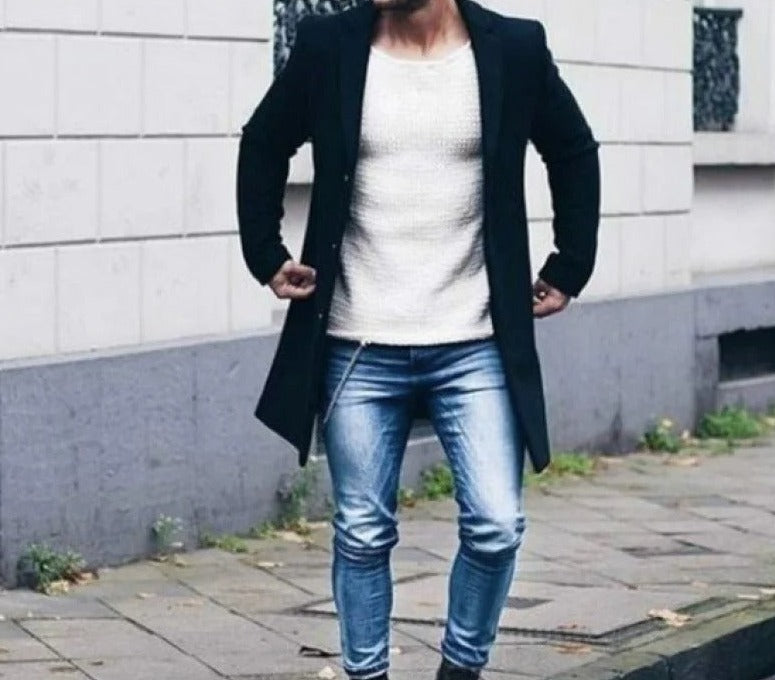 David | Slim Fit Ull Vindresistent Herrjacka