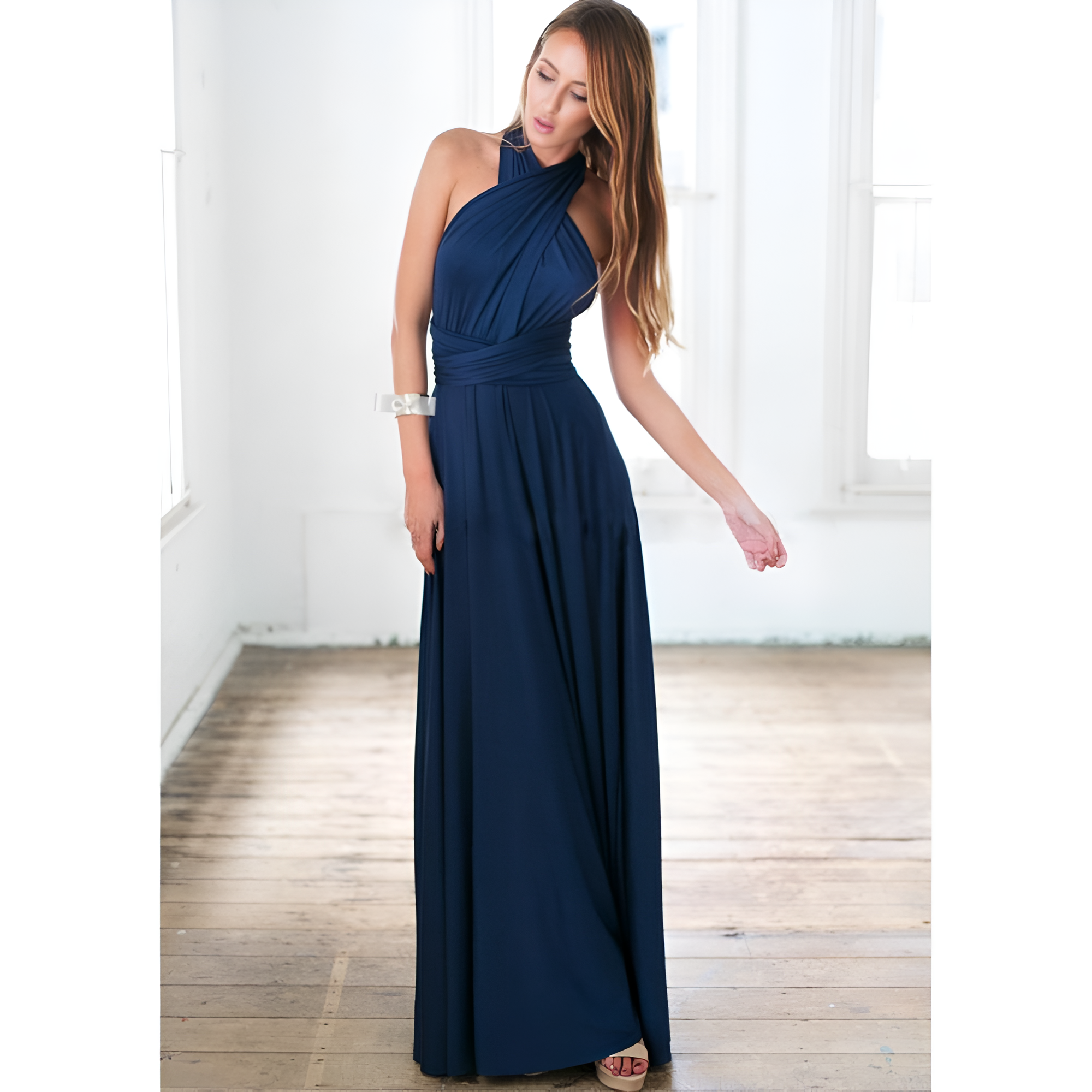 Fina Dam Klänningar Högkvalitativ Wrap Klänning