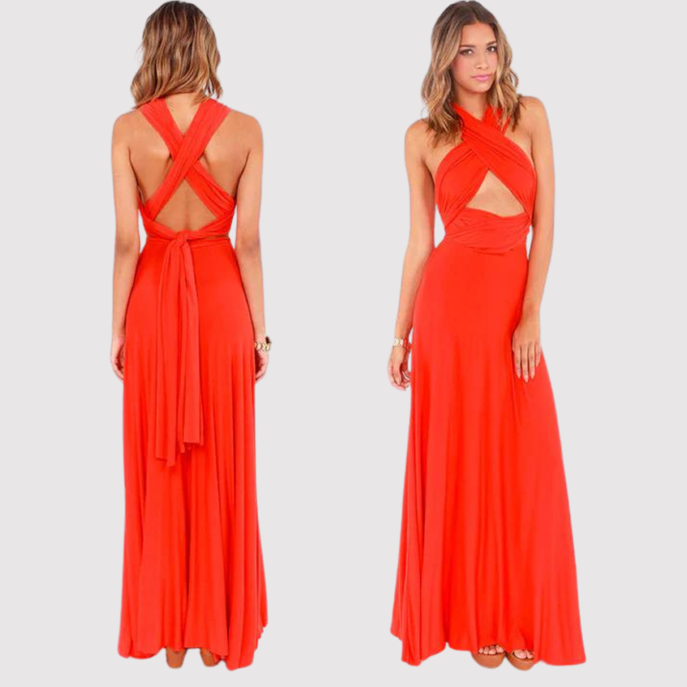 Fina Dam Klänningar - Justerbar Wrap Klänning för Dam