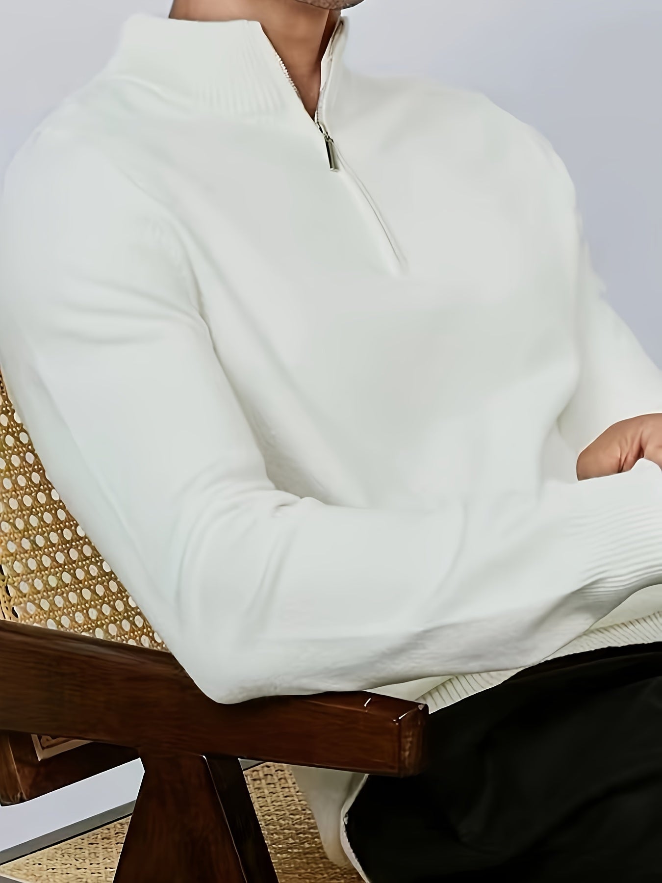 Henrik | Halv-Zip Stickad Tröja