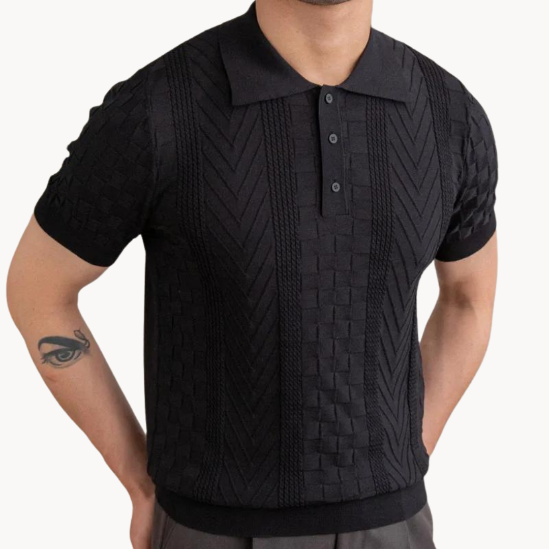 Herr Jacquard Polo Skjorta