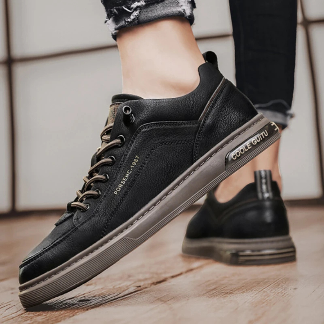Herr Läder Sneakers Retroinspirerade för Stil och Komfort