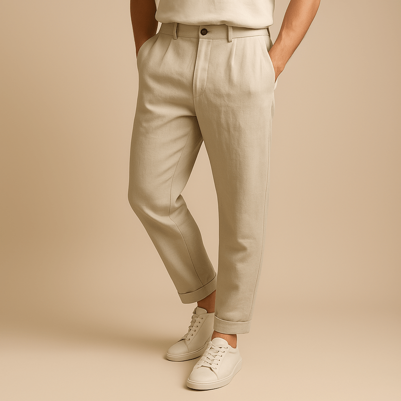 Herr Lätta Linnebyxor Sommarbyxor 100% Lin