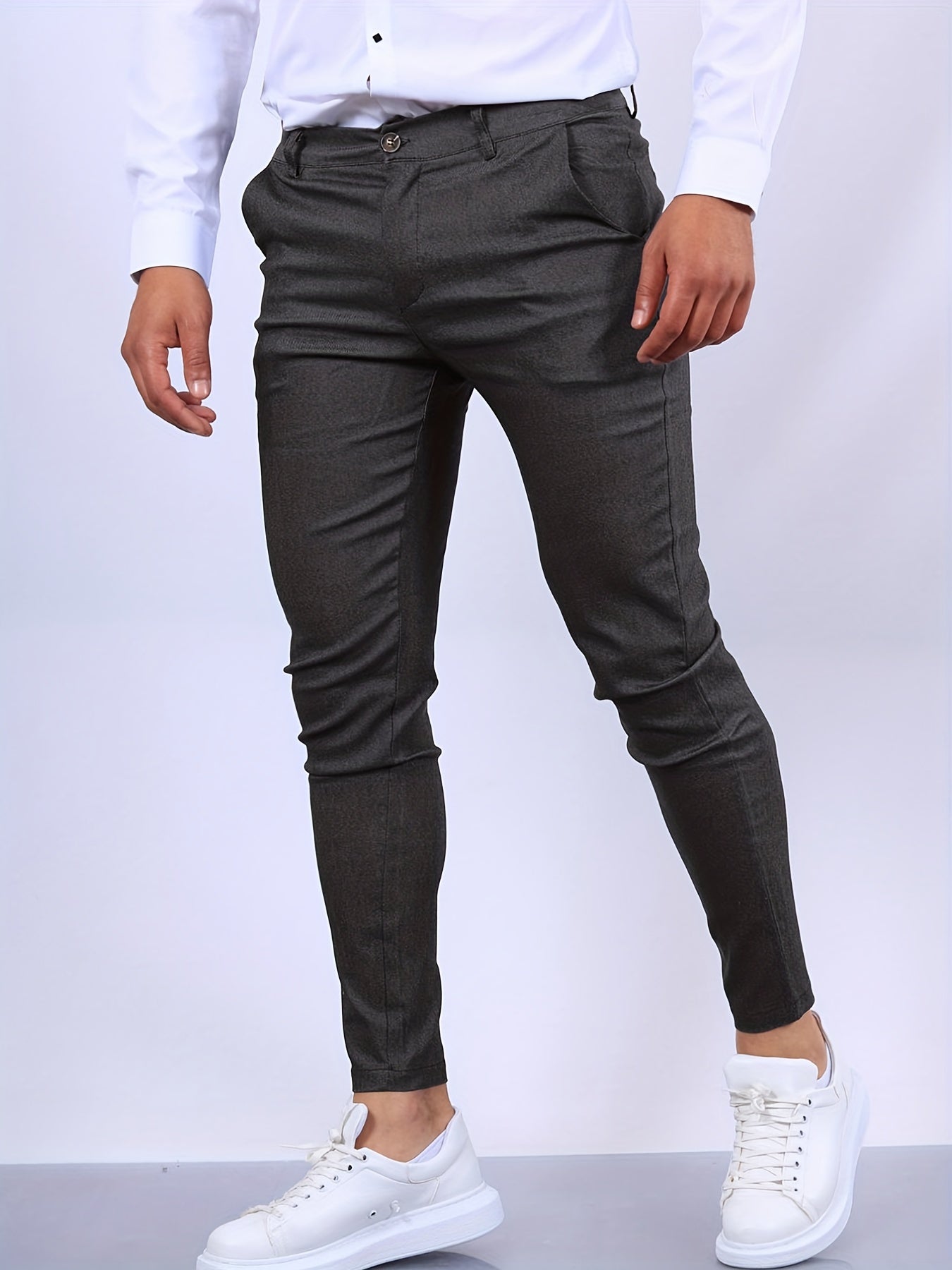 Herr Slim Fit Byxor Högkvalitativt Tyg