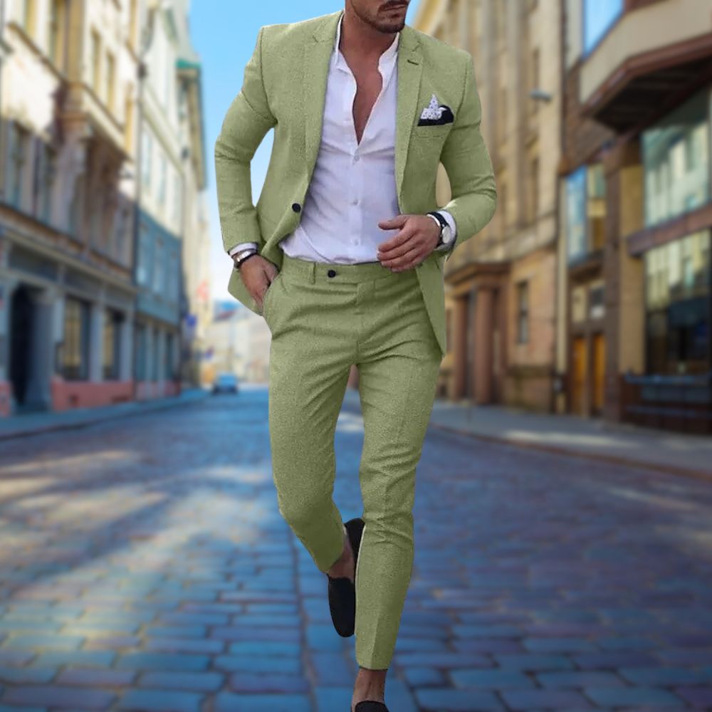 Herr Slim Fit Kostym Andningsbart Material