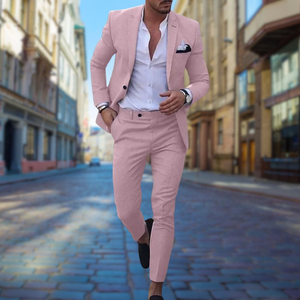 Herr Slim Fit Kostym Andningsbart Material