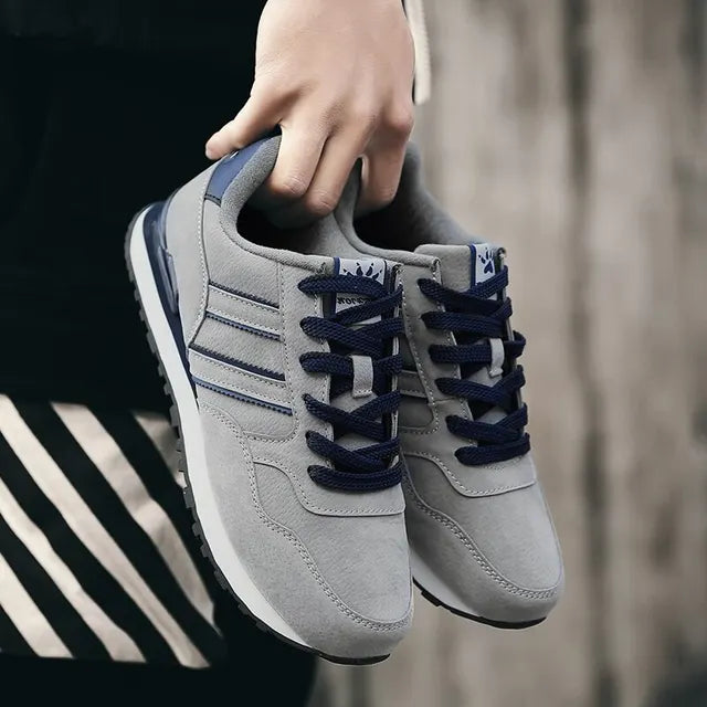 Herr Sneakers Andningsbara Lätta Textilier för Aktiv Livsstil