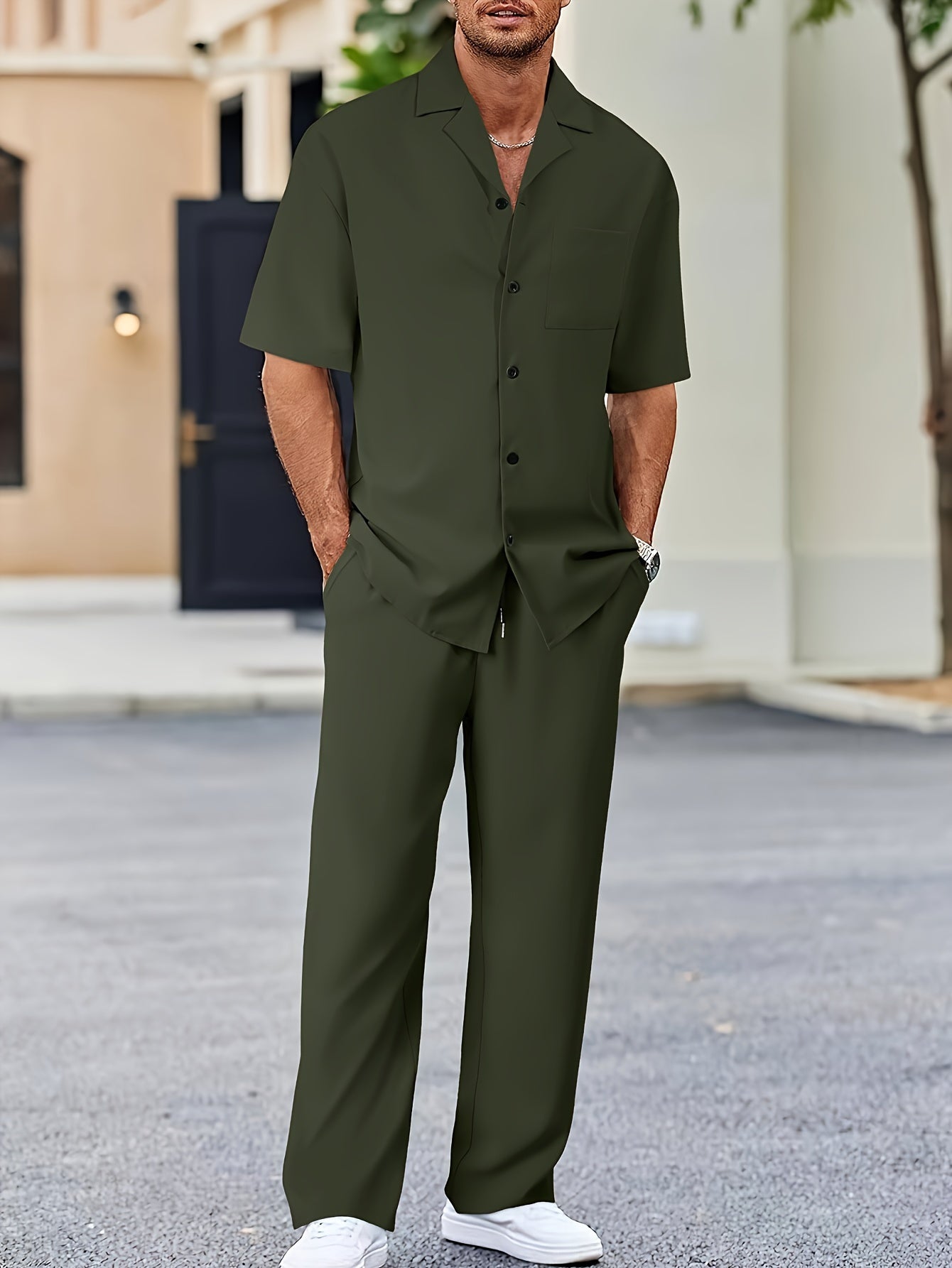 Herr T-shirt och Byxor Set för Sommarkläder