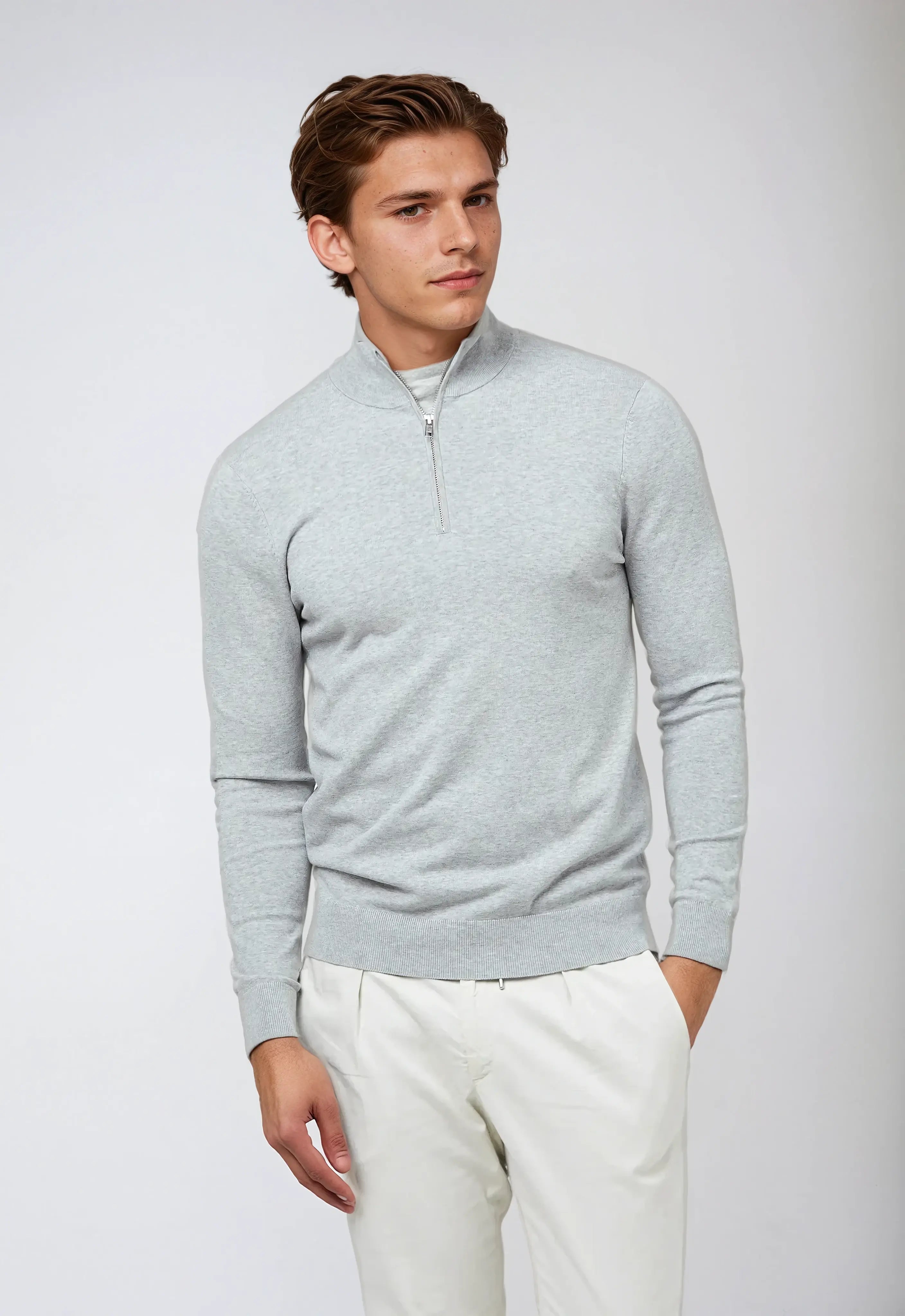 Herr Sweatshirt med Halv Dragkedja - Avslappnad Passform 2
