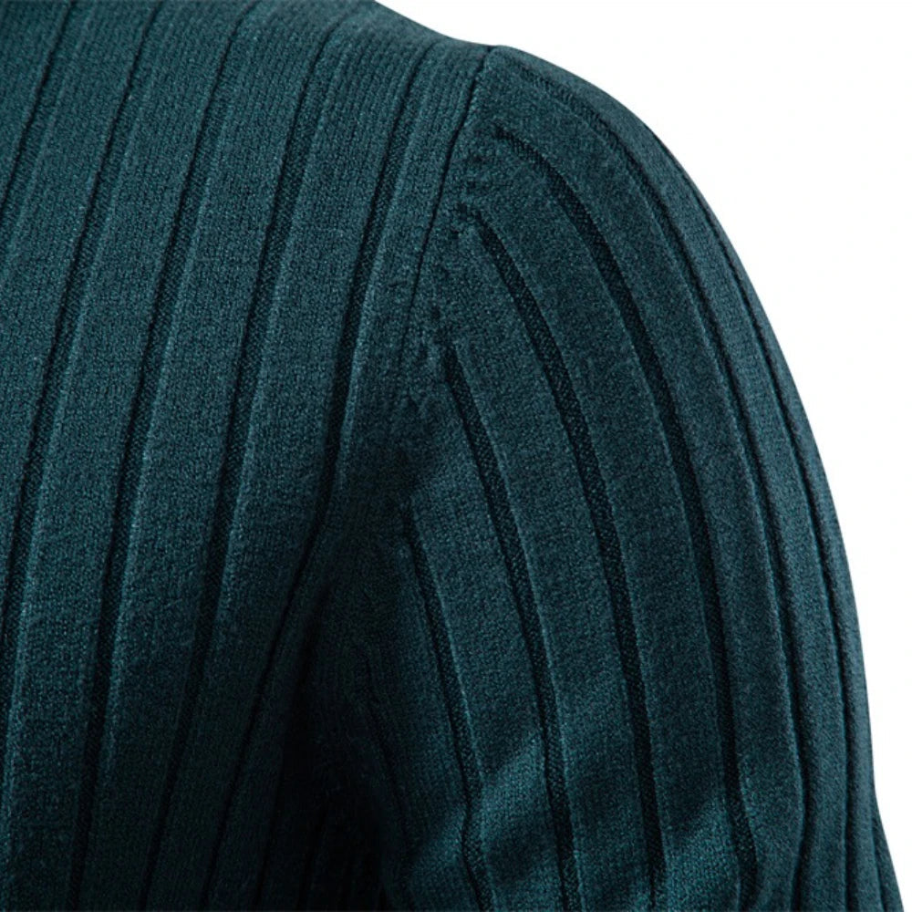 Herr Turtleneck Tröja med Randig Design för Vinterbruk 2
