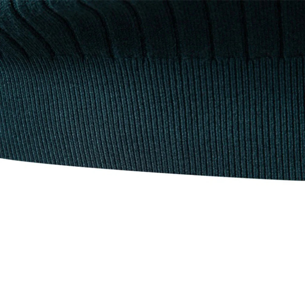 Herr Turtleneck Tröja med Randig Design för Vinterbruk 3