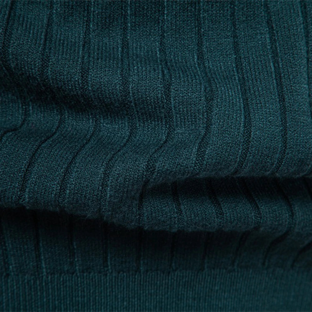 Herr Turtleneck Tröja med Randig Design för Vinterbruk 4