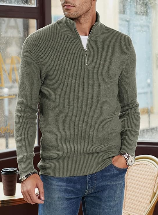 Herr Zipper Pullover Med Italiensk Design 2