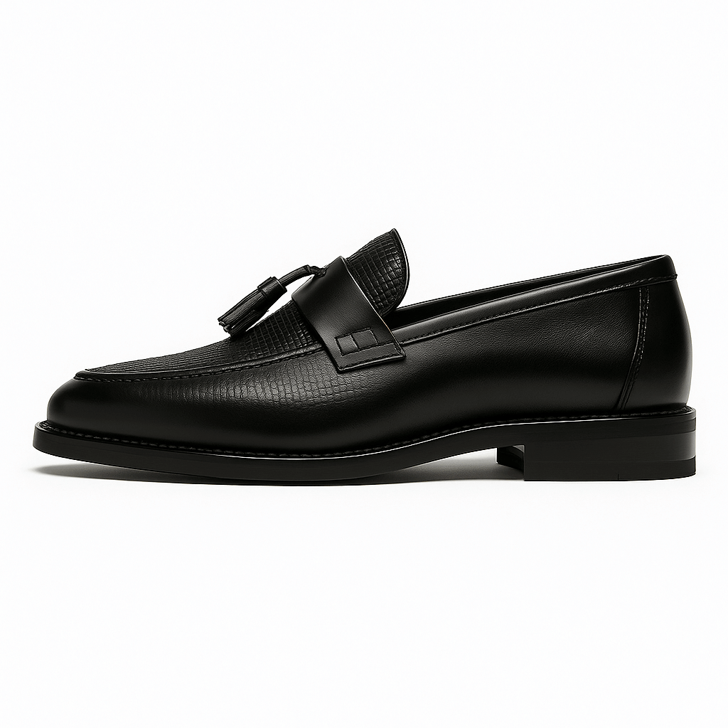 Herrarnas Woven Tassel Loafers i Läder 1