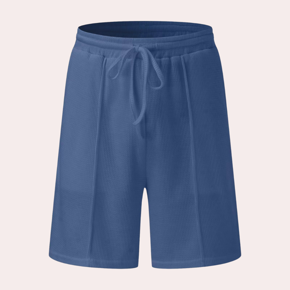 Herrars Avslappnat Tvådelat Set med Korta Ärmar och Shorts