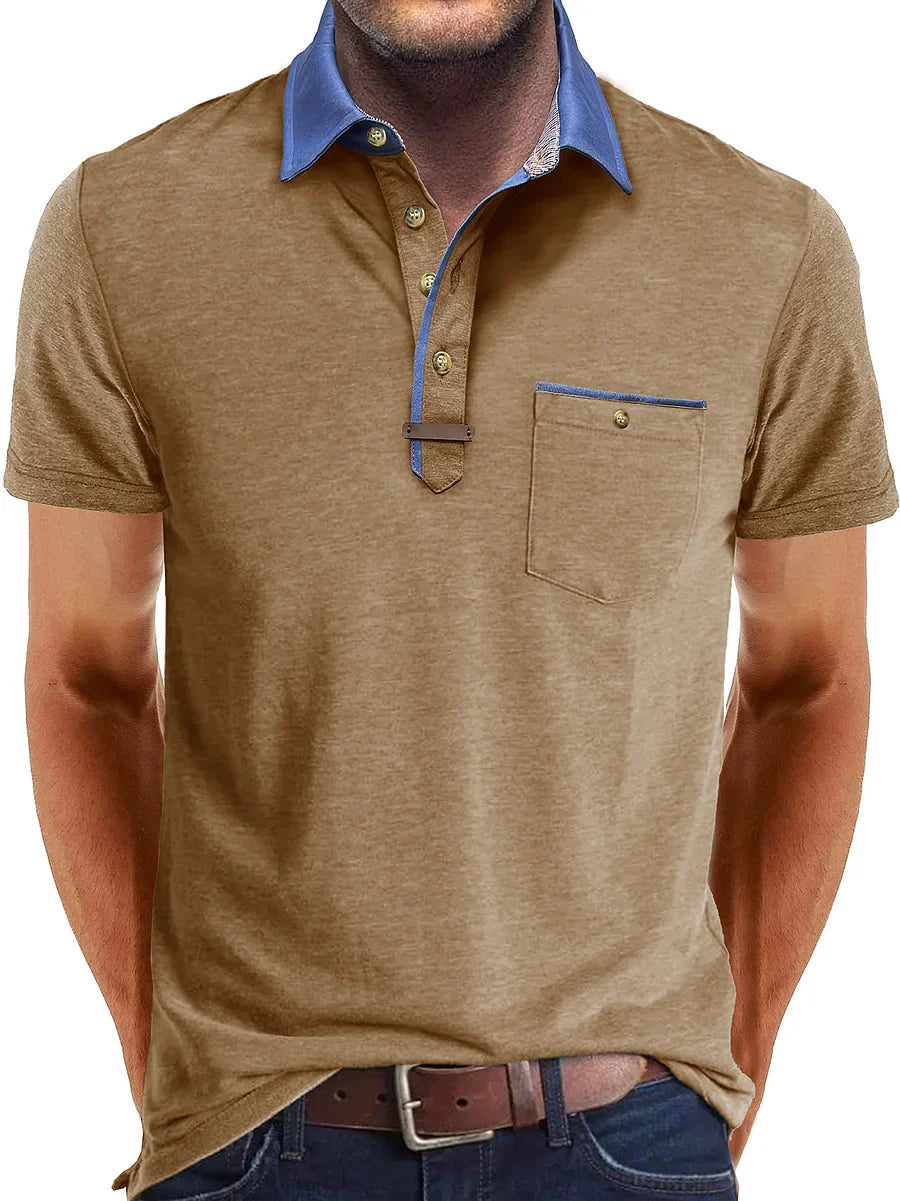 Herren Polo Andningsbart Tyg Sommar