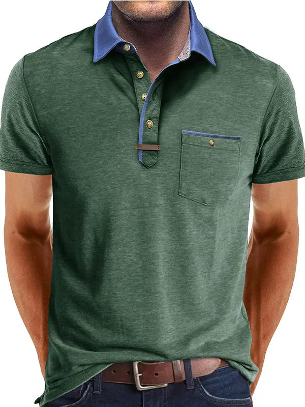 Herren Polo Andningsbart Tyg Sommar