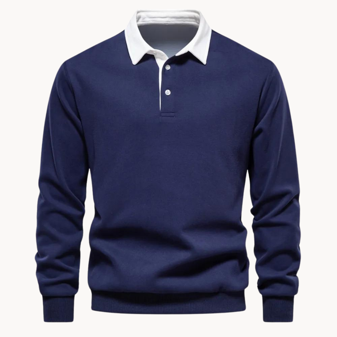 Herrens Polo Sweatshirt med Retro Charm