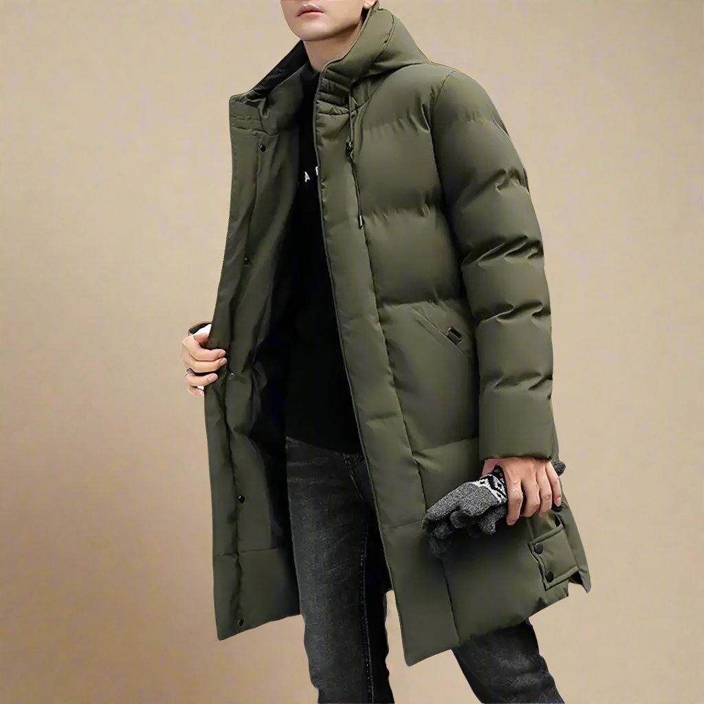 Herrens Långa Vattentäta Jacka med Modern Design 0