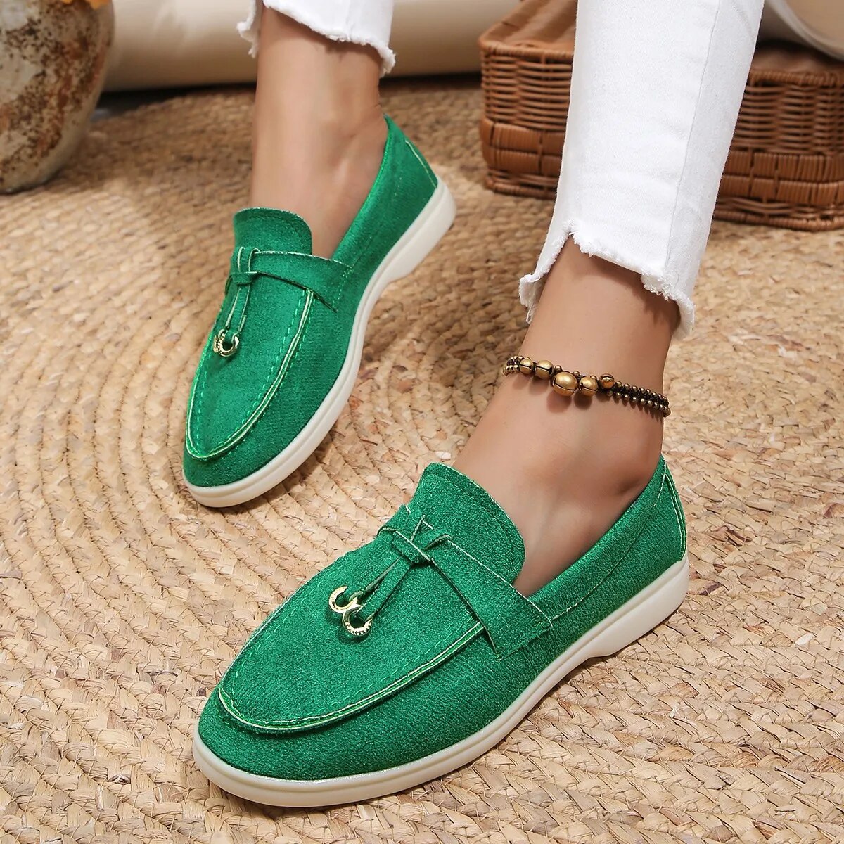 Damskor Läder Loafers Elegant och Bekväm-4