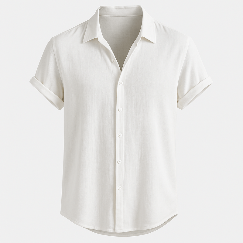 Kortärmad Linenskjorta Herr - Avslappnad Passform