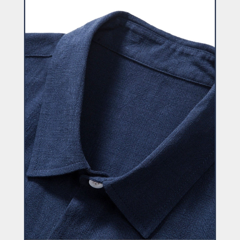 Kortärmad Linenskjorta Herr - Avslappnad Passform