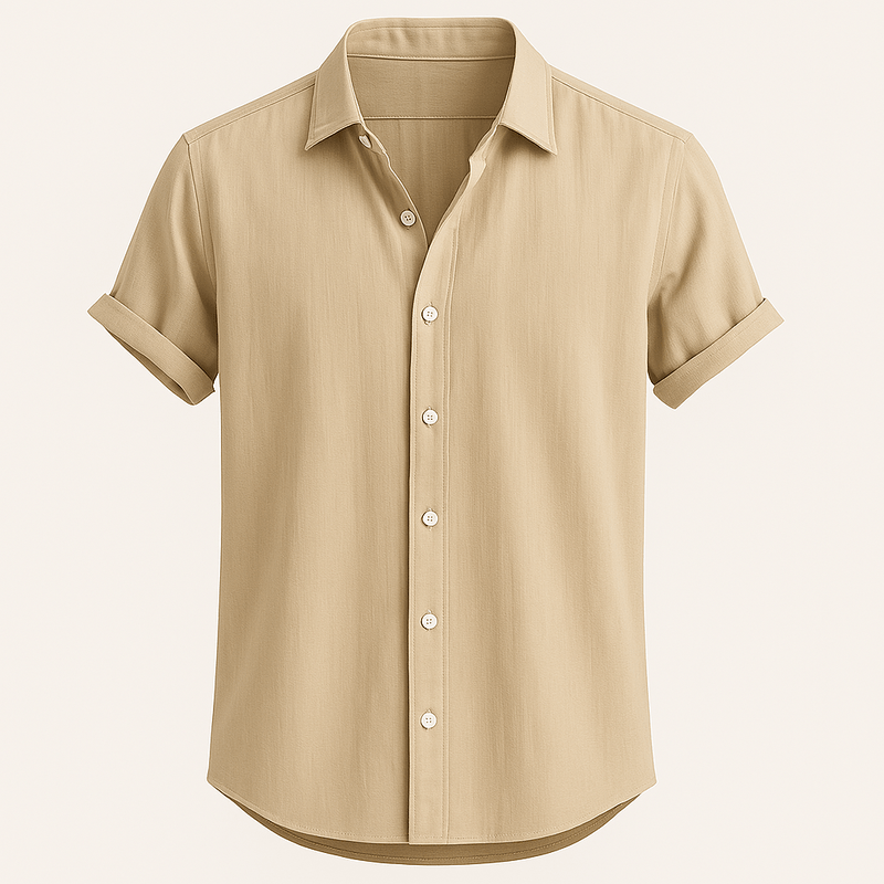 Kortärmad Linenskjorta Herr - Avslappnad Passform