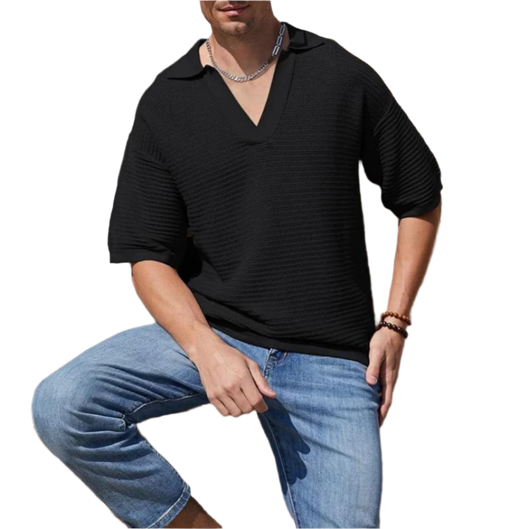Kvalitets T-Shirt Herr V-Hals i Mjuk Bomull