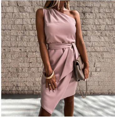 Kvinnors Aftonklänning Asymmetrisk Ermlös Elegant Stil