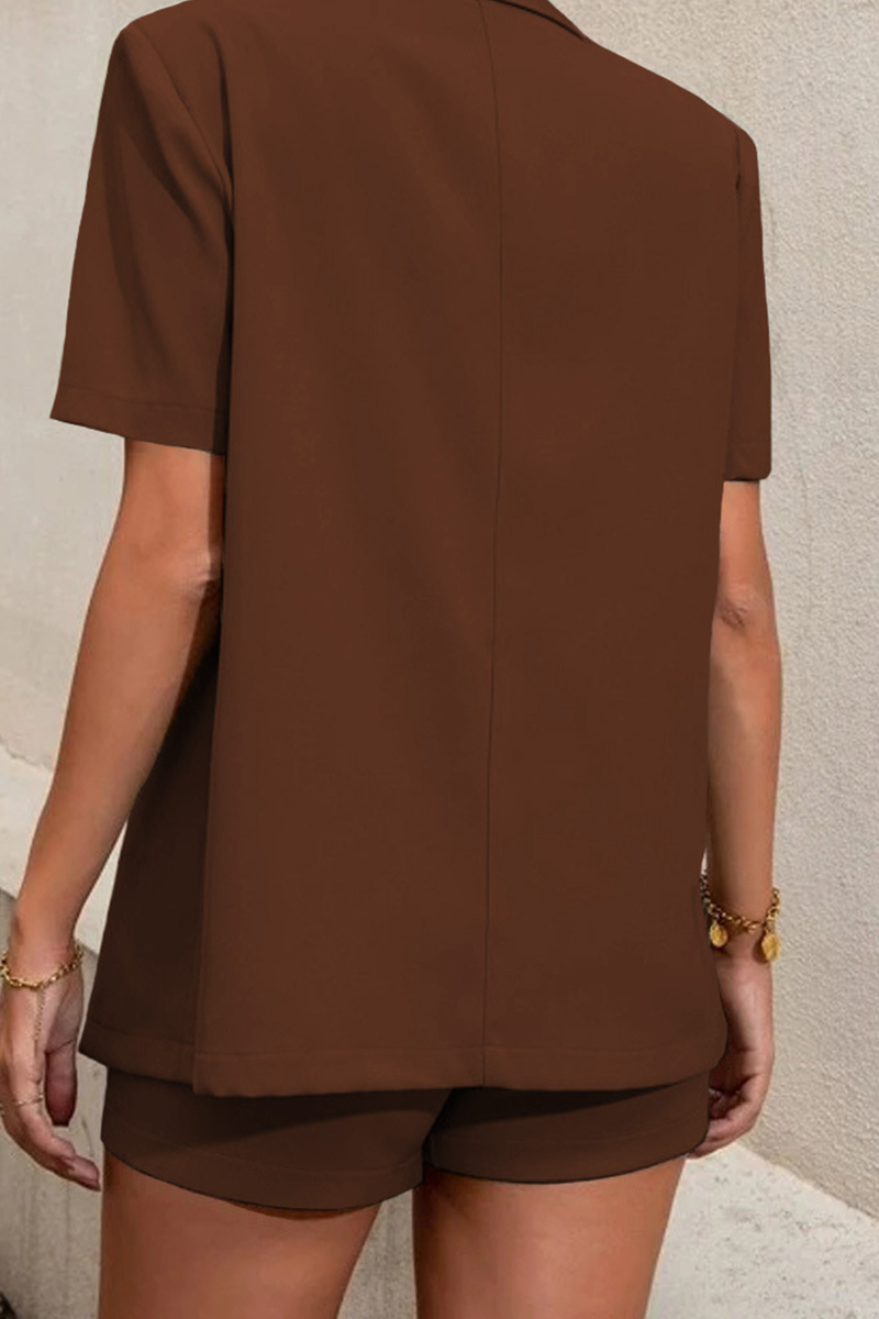 Kvinnors Bomull Blazer och Shorts Set