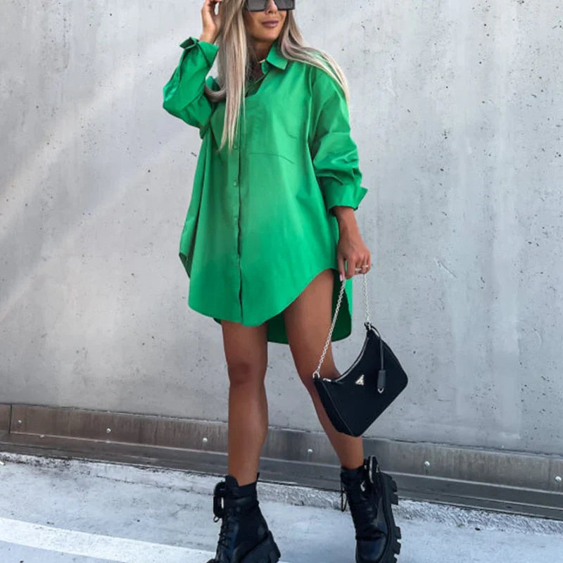 Kvinnors Bomull Överdimensionerad Blus