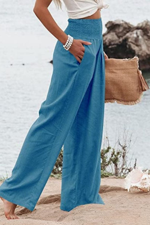 Kvinnors Bomullsbyxor med Hög Midja Bredben