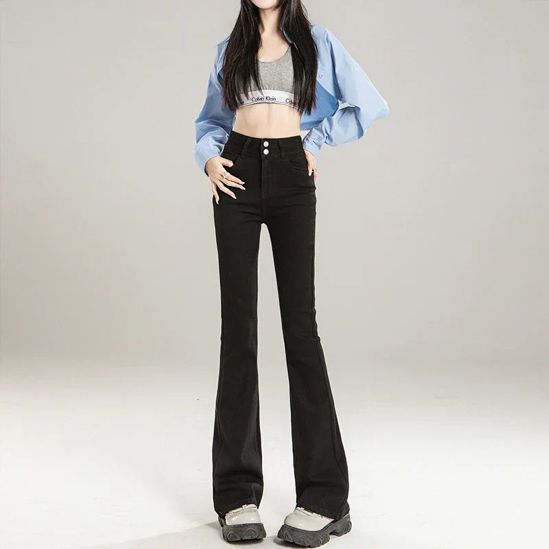 Kvinnors Denim Hög Midja Jeans
