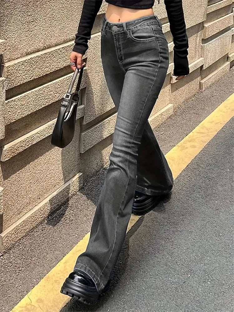 Kvinnors Denim Hög Midja Jeans
