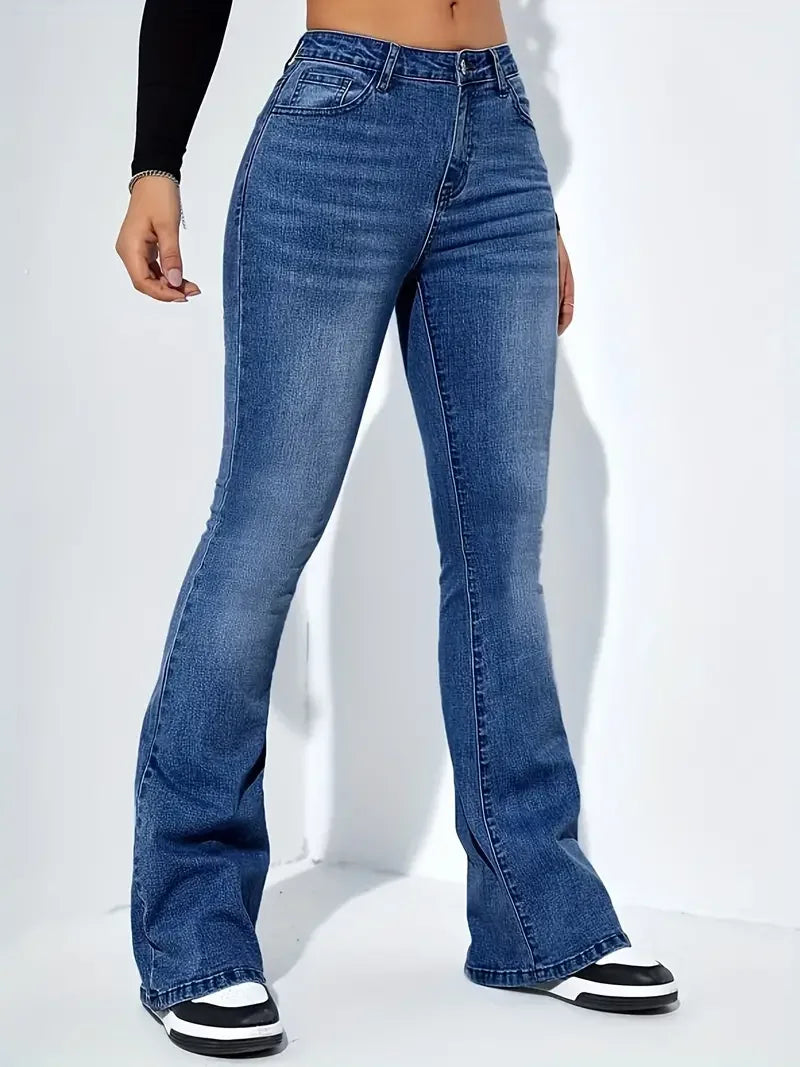 Kvinnors Denim Hög Midja Jeans