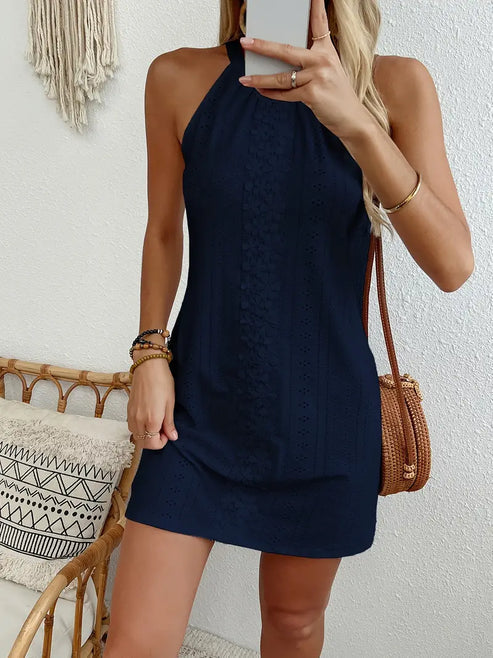 Kvinnors Halterklänning i Högkvalitativt Tyg